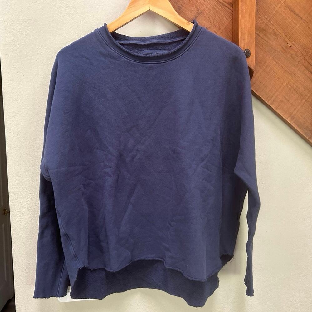 Frank & Eileen Anna LongSleeve Capelet Sweatshirt navyBlue fall cozy casual